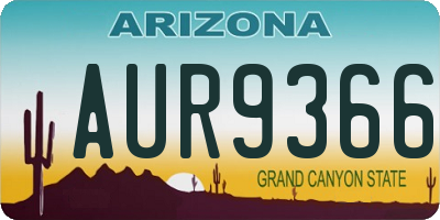 AZ license plate AUR9366