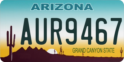 AZ license plate AUR9467