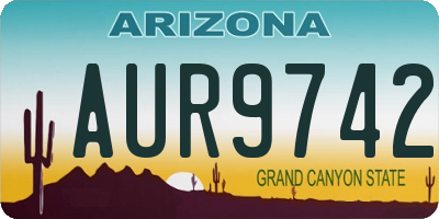 AZ license plate AUR9742