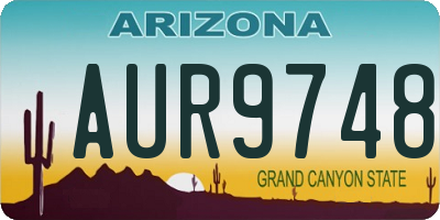 AZ license plate AUR9748