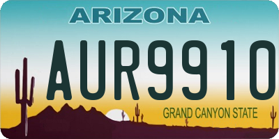 AZ license plate AUR9910