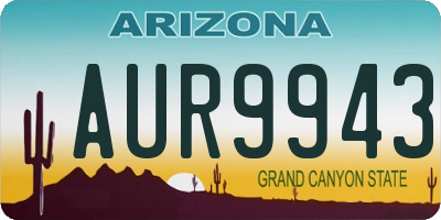 AZ license plate AUR9943
