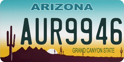 AZ license plate AUR9946