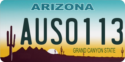 AZ license plate AUS0113