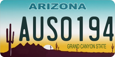 AZ license plate AUS0194