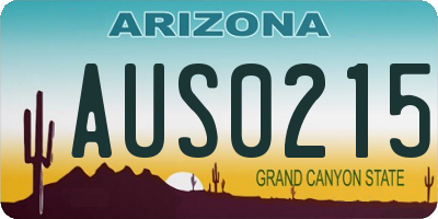 AZ license plate AUS0215
