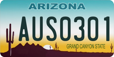 AZ license plate AUS0301