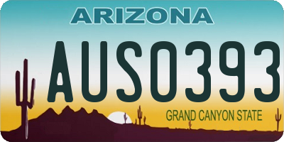 AZ license plate AUS0393
