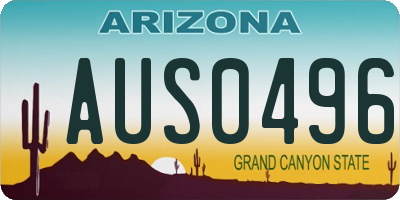AZ license plate AUS0496