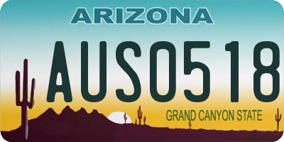 AZ license plate AUS0518