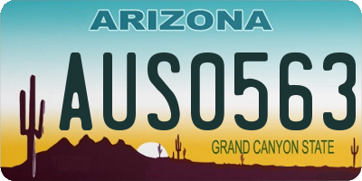 AZ license plate AUS0563