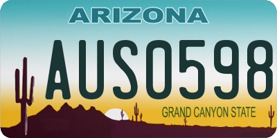 AZ license plate AUS0598