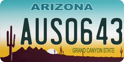AZ license plate AUS0643