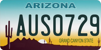 AZ license plate AUS0729