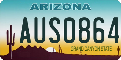 AZ license plate AUS0864