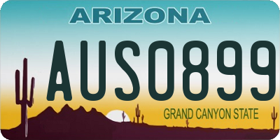 AZ license plate AUS0899