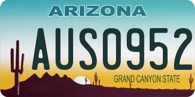 AZ license plate AUS0952