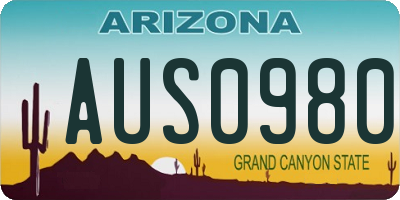 AZ license plate AUS0980