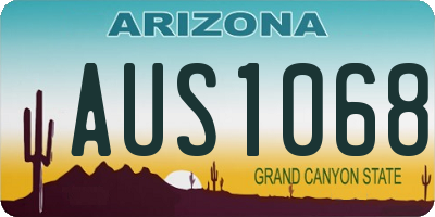 AZ license plate AUS1068