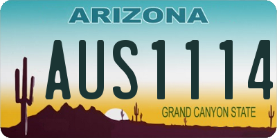 AZ license plate AUS1114