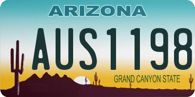 AZ license plate AUS1198
