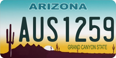 AZ license plate AUS1259