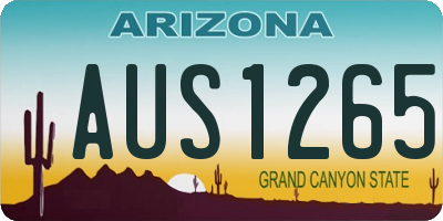 AZ license plate AUS1265