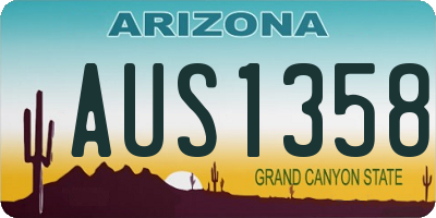 AZ license plate AUS1358