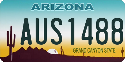 AZ license plate AUS1488