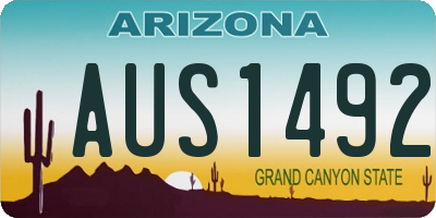 AZ license plate AUS1492