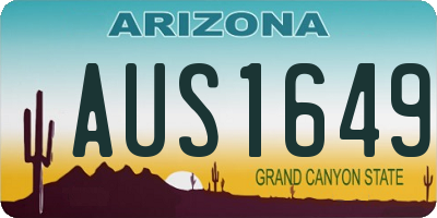 AZ license plate AUS1649