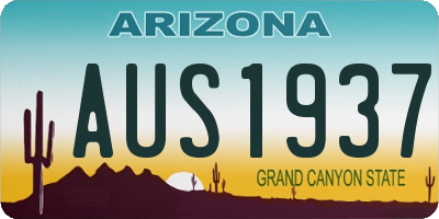 AZ license plate AUS1937