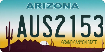 AZ license plate AUS2153