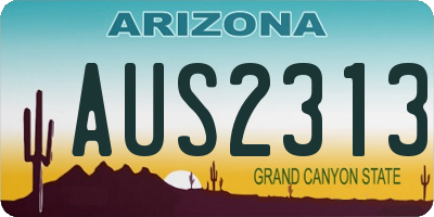 AZ license plate AUS2313
