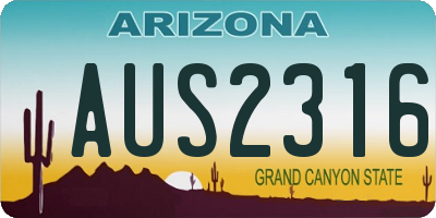 AZ license plate AUS2316
