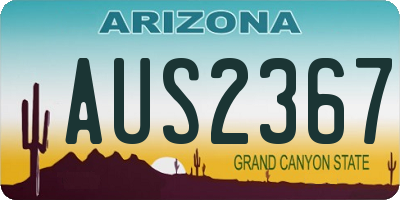 AZ license plate AUS2367