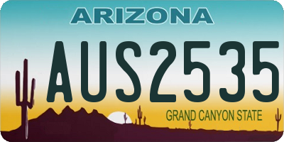 AZ license plate AUS2535