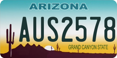 AZ license plate AUS2578