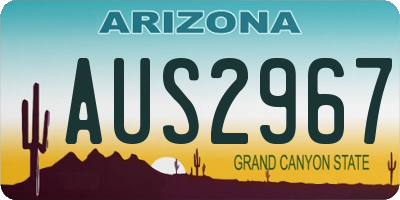 AZ license plate AUS2967
