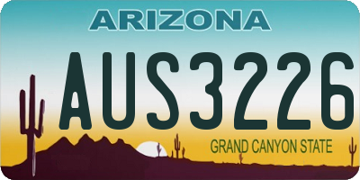 AZ license plate AUS3226