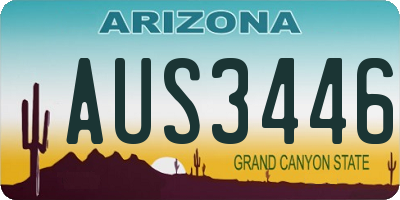 AZ license plate AUS3446