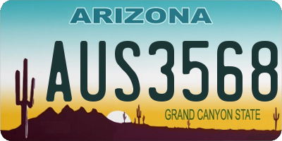 AZ license plate AUS3568