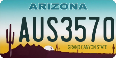 AZ license plate AUS3570