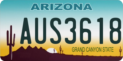 AZ license plate AUS3618