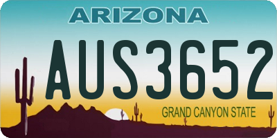 AZ license plate AUS3652