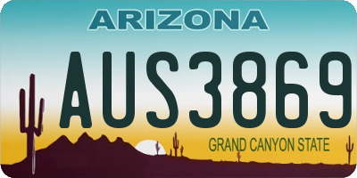 AZ license plate AUS3869