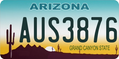 AZ license plate AUS3876