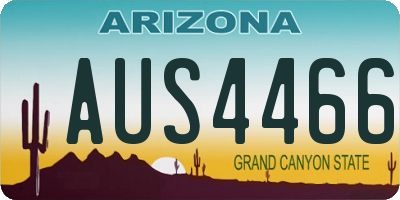 AZ license plate AUS4466