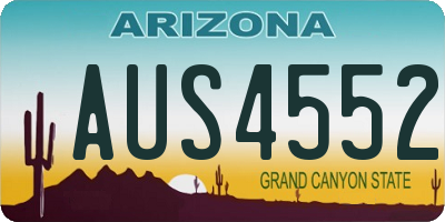 AZ license plate AUS4552