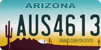 AZ license plate AUS4613